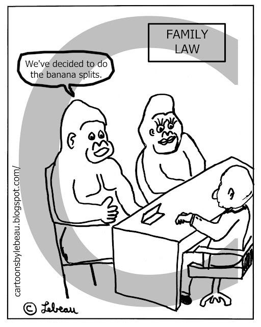 Cartoons by Lebeau Cartoon 92Gorilla divorce