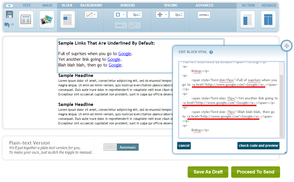 Icontact Tutorials Removing The Underline From Your Hyperlinks