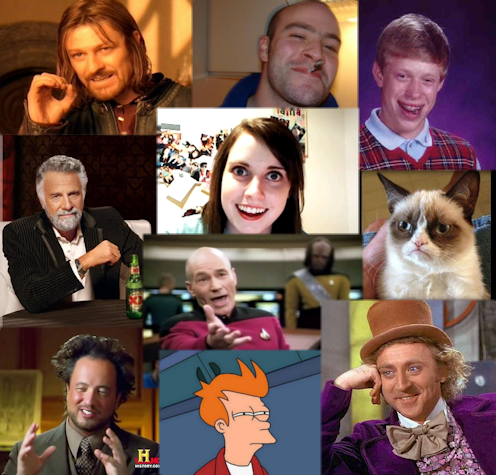 A montage of meme celebrities