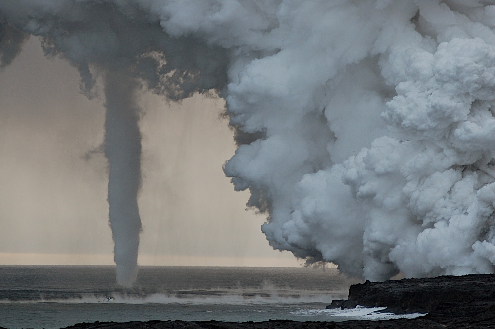 Dangerous Power of Nature Incredible Volcano and Waterspout Hawaii