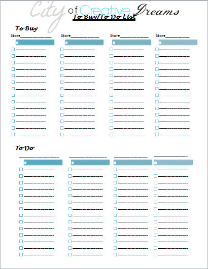 To+Buy+%2526+To+Do+Printable | 11 FREE Organizational Printables | 27 |