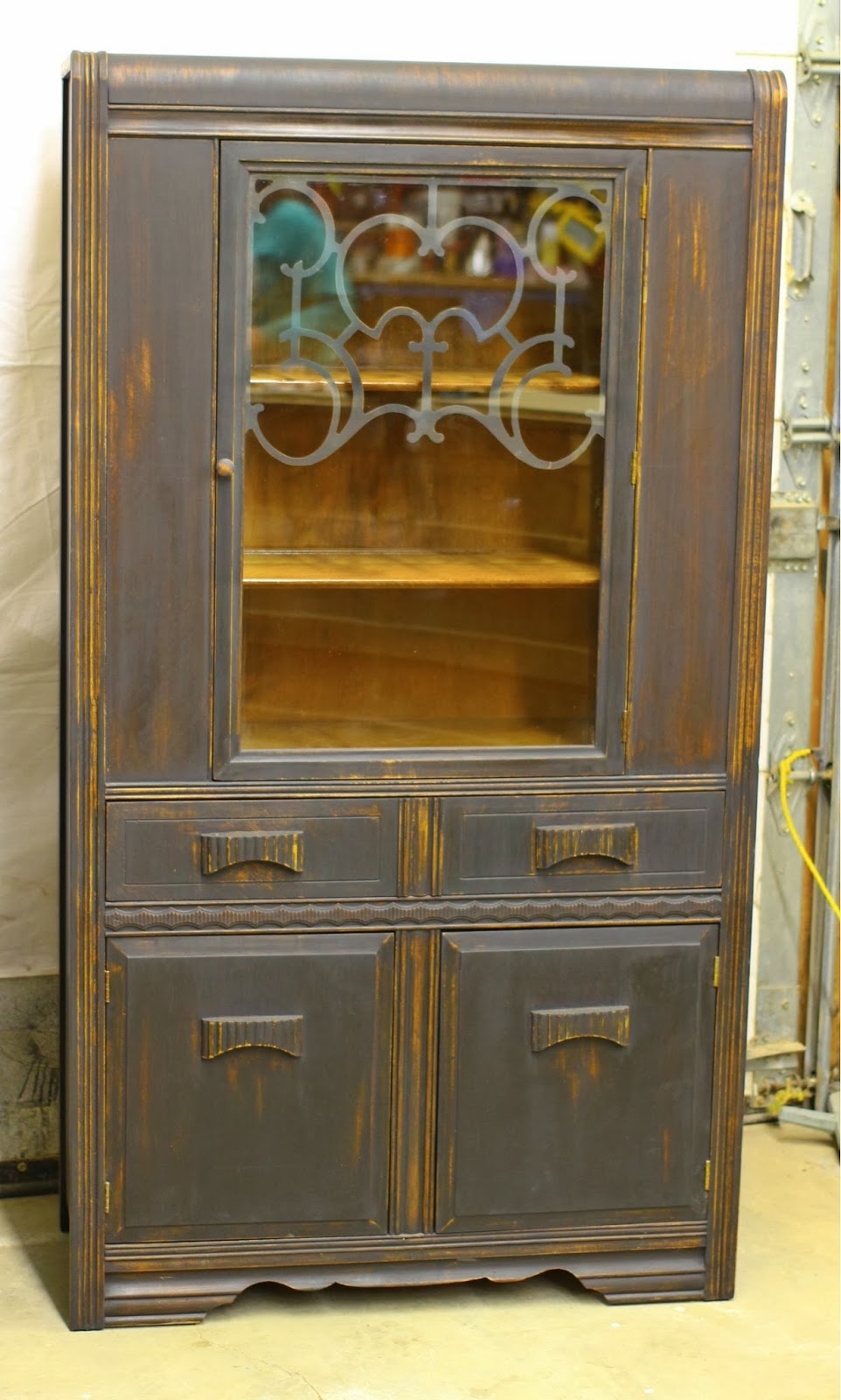 Laurel's Attic Black Vintage Buffet and China SOLD