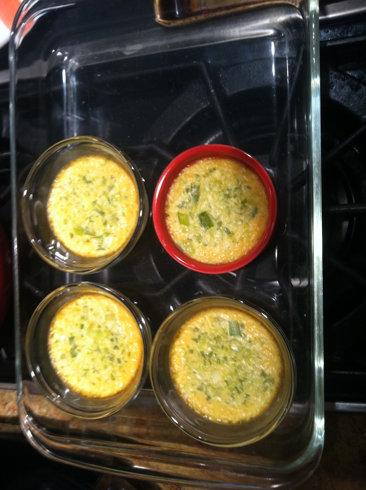 Random Shell Savory Flan Miso, Scallions, Goat Cheese