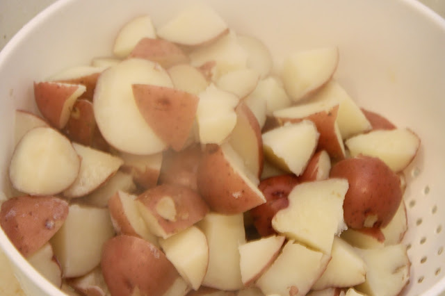 let new potatoes cool 10 minutes before adding spices