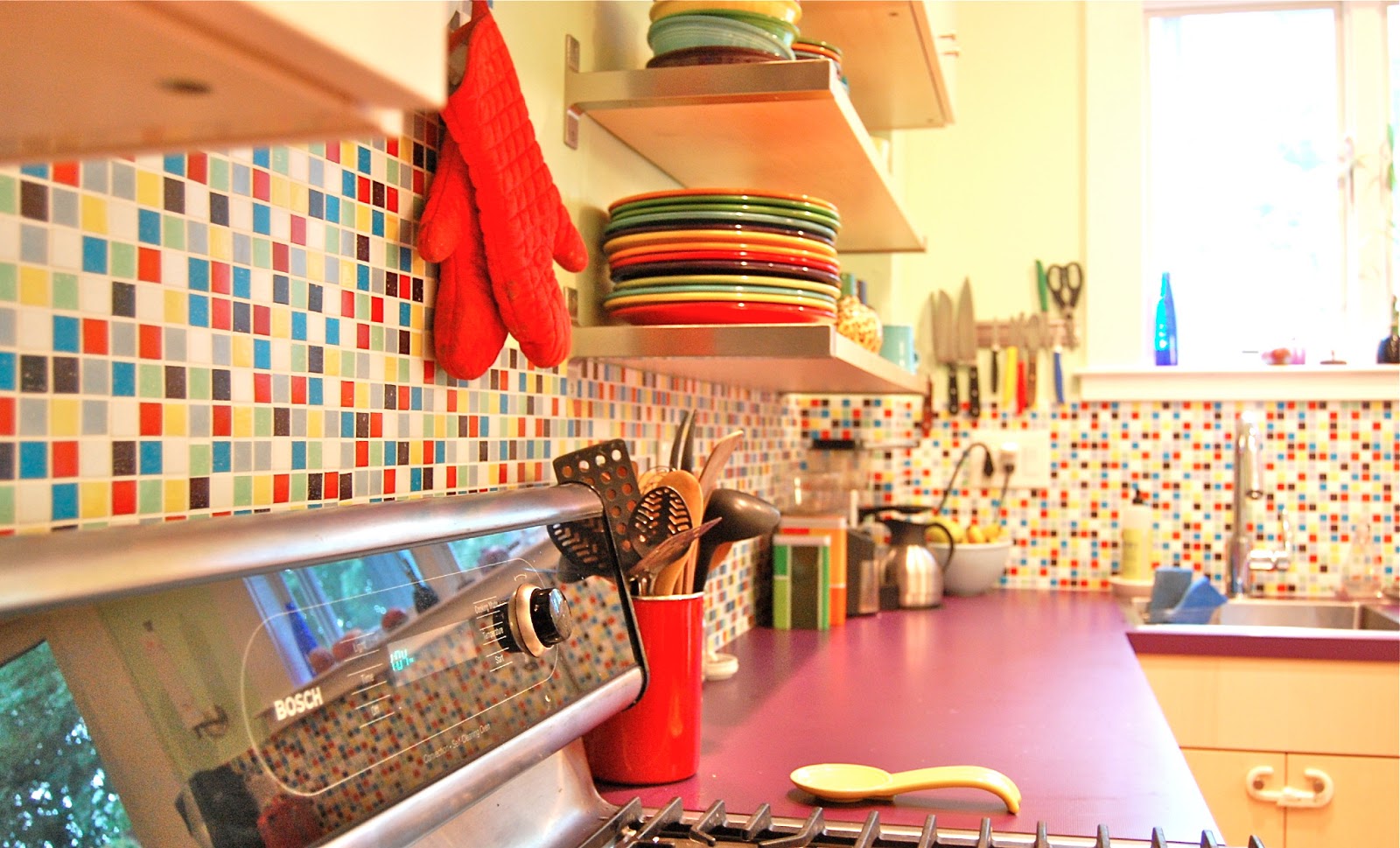 Red Kitchen Backsplash