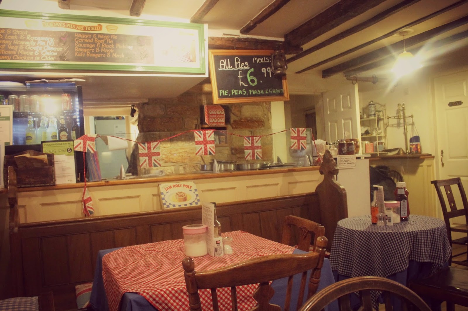 40's themed cafe Whitby Inside Pie n Mash Shop
