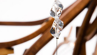 Wood Chandelier With Swarovski Crystals
