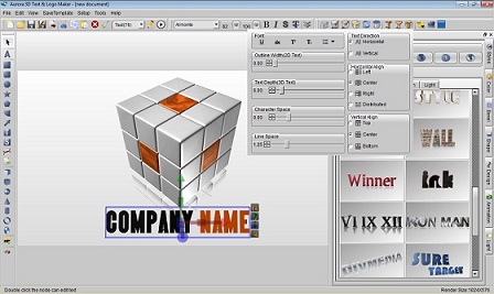 تحميل برنامج تصميم الشعارات ثلاثية الابعاد Aurora 3d Text Logo Maker مجانا