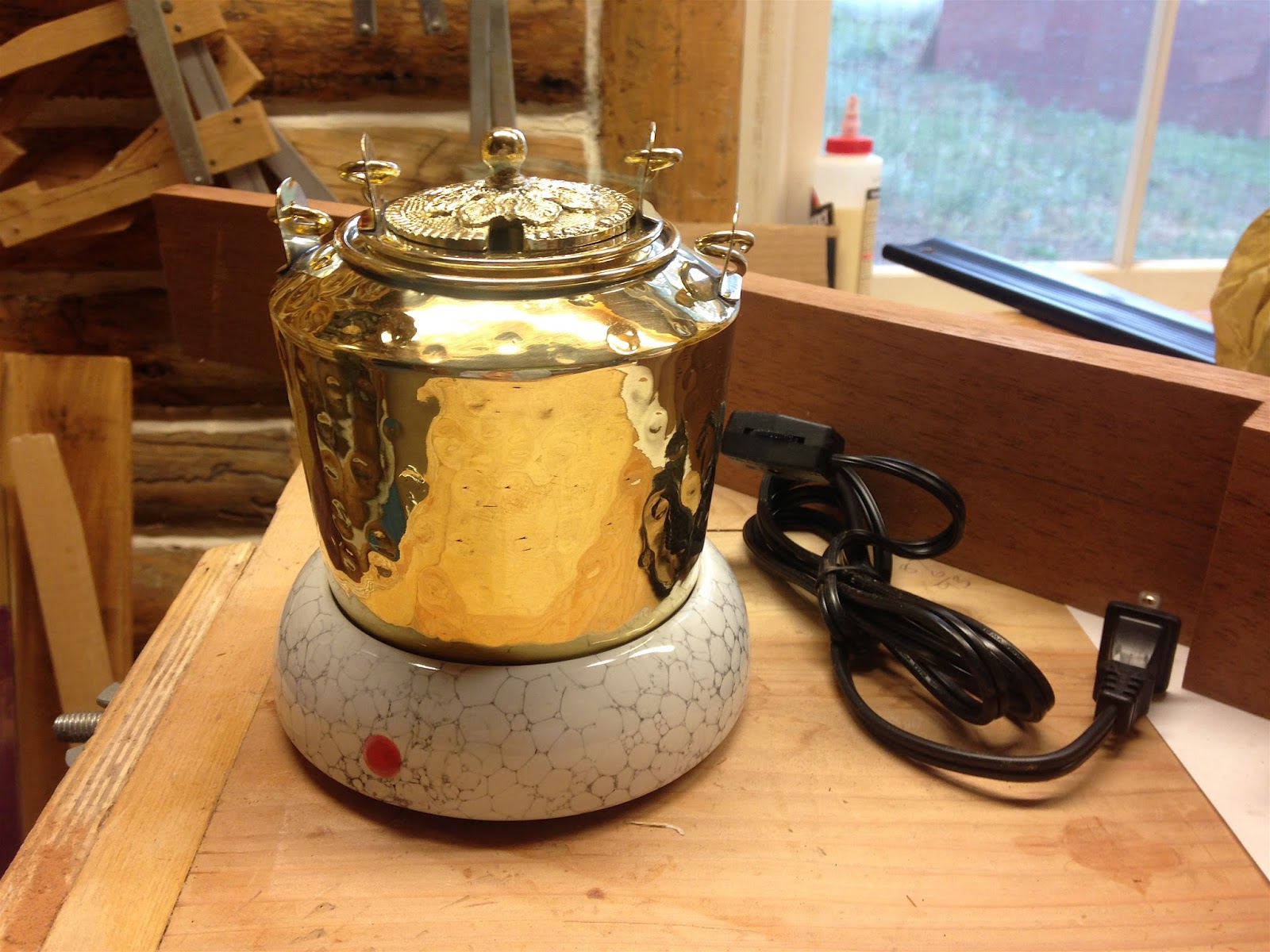 My Cool New Fancy Hammered Brass Glue Pot!
