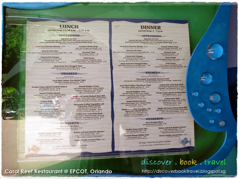 Restaurant Review Coral Reef Restaurant, EPCOT Orlando Discover