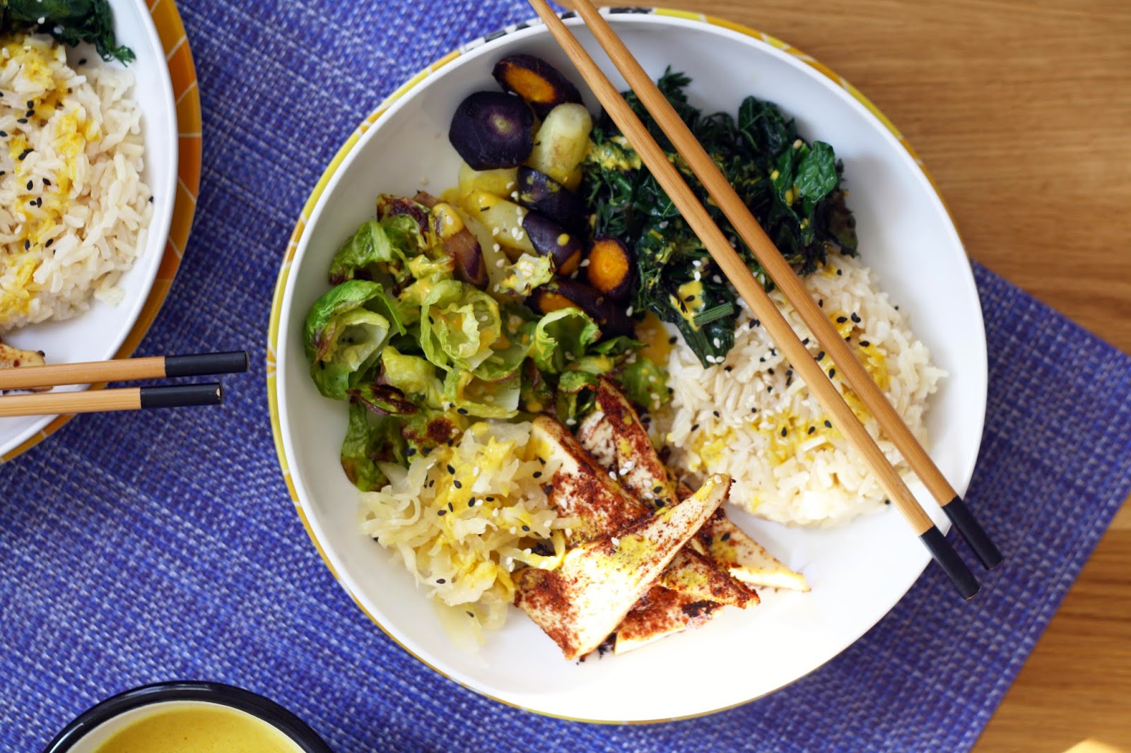 Sevengrams JERK TOFU WITH A TURMERIC TAHINI DRESSING