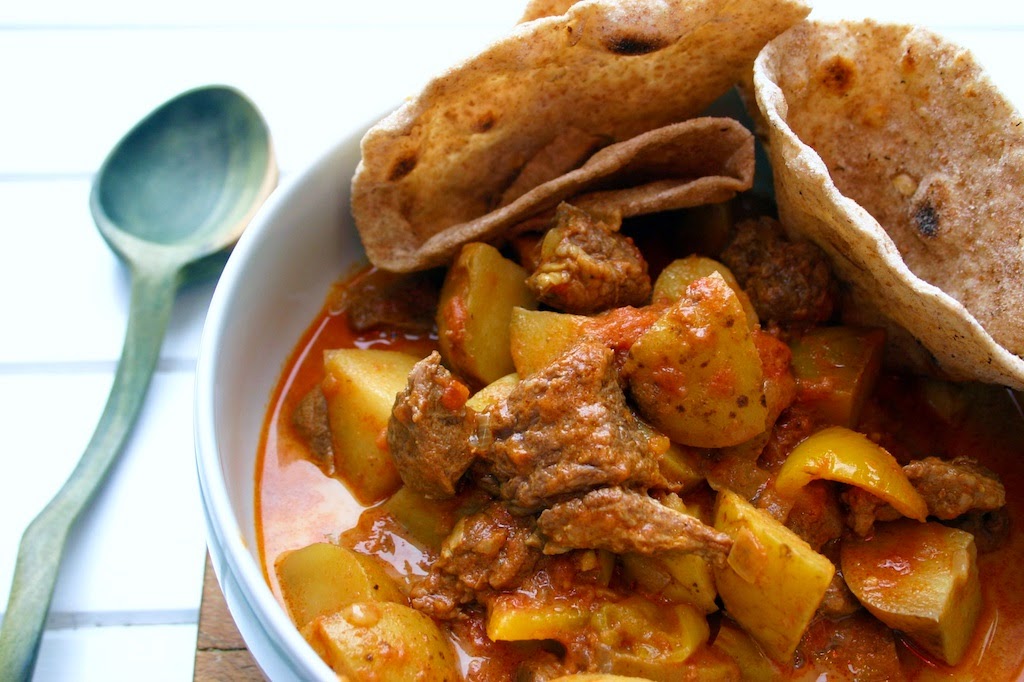 Belleau Kitchen slow cooked beef and potato curry with chapati