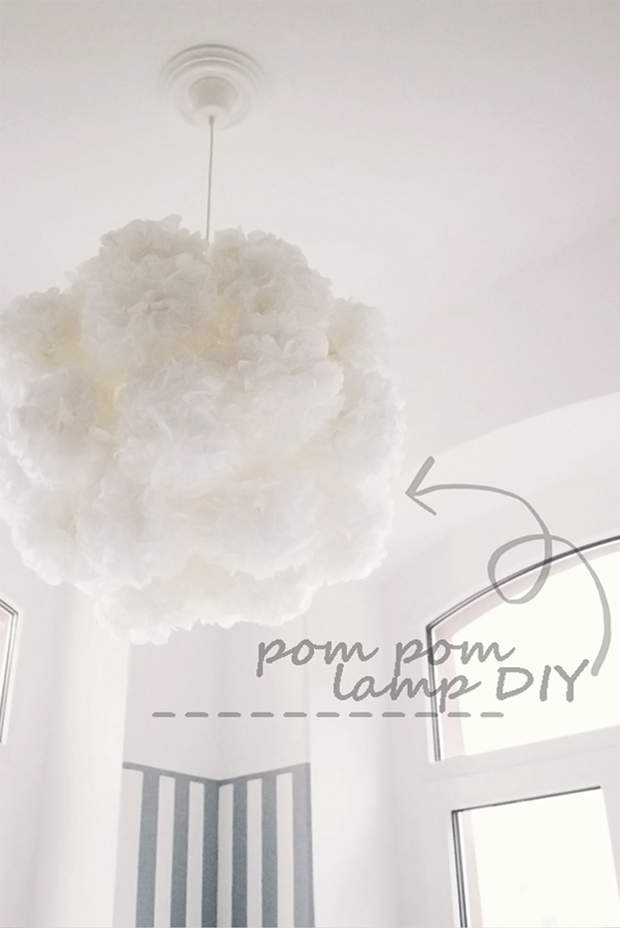 iloveyoumydear pom pom lamp DIY