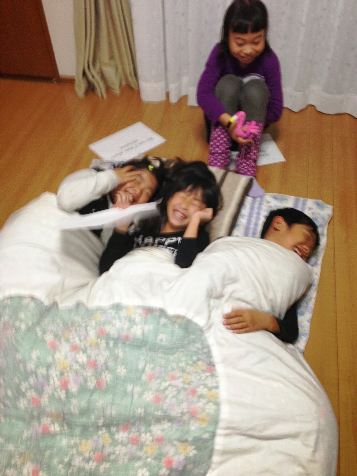 Chamallow Sleeps in Japanese Futon Mascots around the World