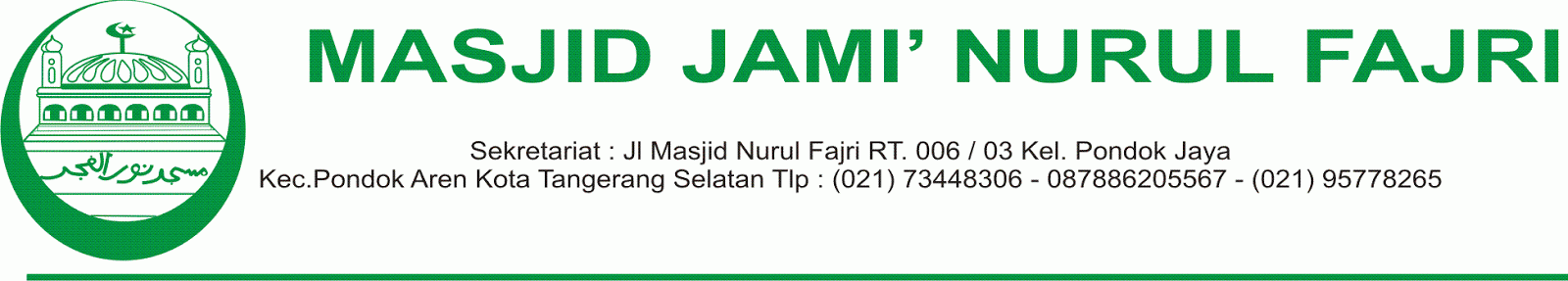 Yayasan Masjid Nurul Fajri Pondok Jaya Logo Dan Kop Surat