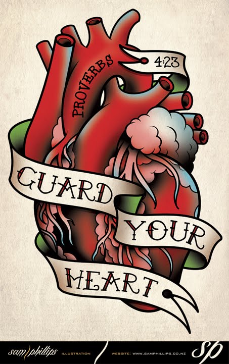 Human Heart Tattoo I designed this'Guard Your Heart' tattoo for Tom Hollow