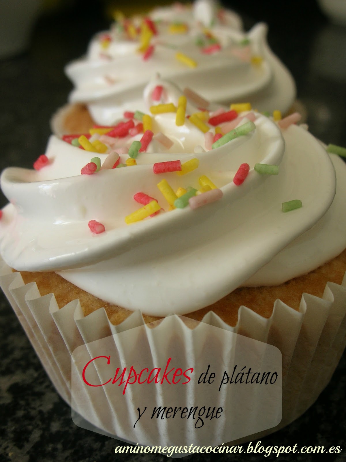 Cupcakes de plátano y merengue