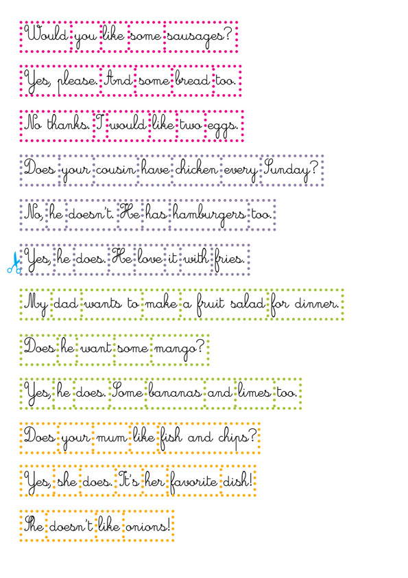 Miss Lucy's Teaching Fun Sentences about food for young learners