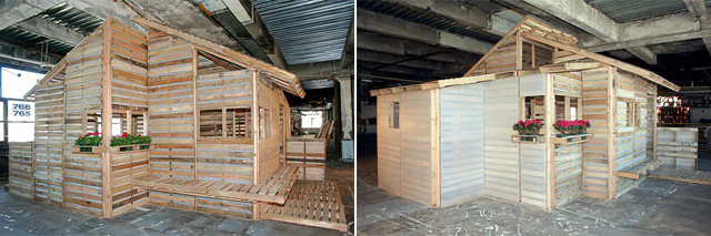 Casa sustentável de paletes de madeira