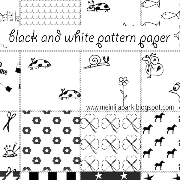 free digital black and white scrapbooking paper ausdruckbares