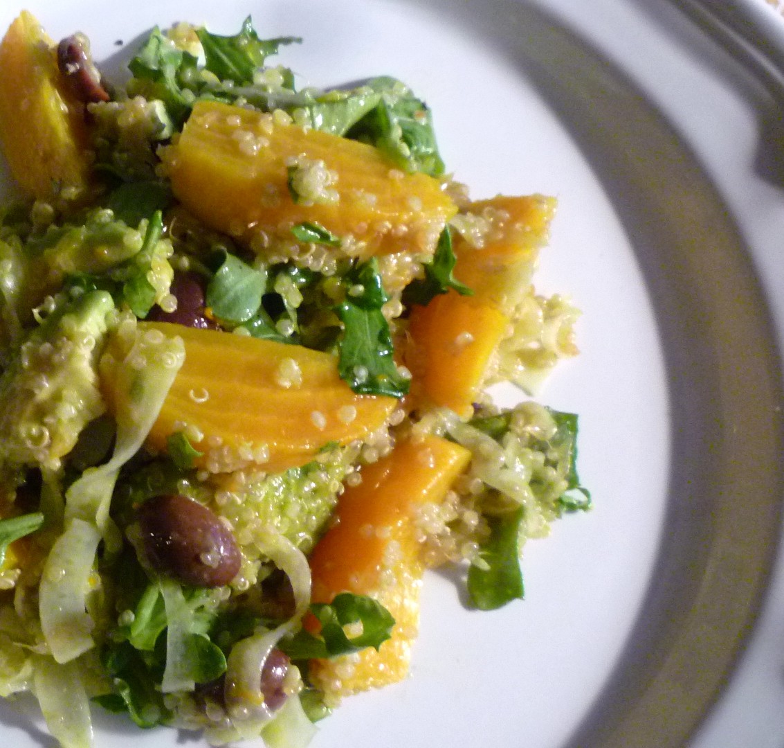 For Love of the Table Quinoa Salad with Golden Beets & Avocado