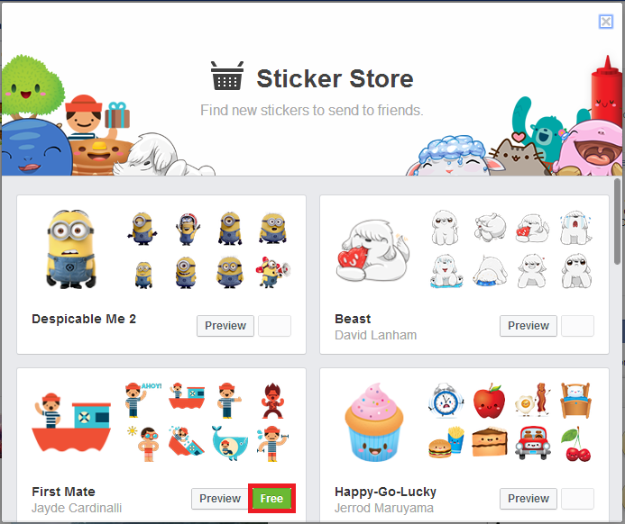 Cara Menambahkan Koleksi Sticker di Chat Facebook Denz Blogging