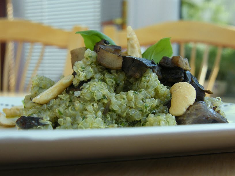 Herby Quinoa Salad with Mushrooms Tinned Tomatoes
