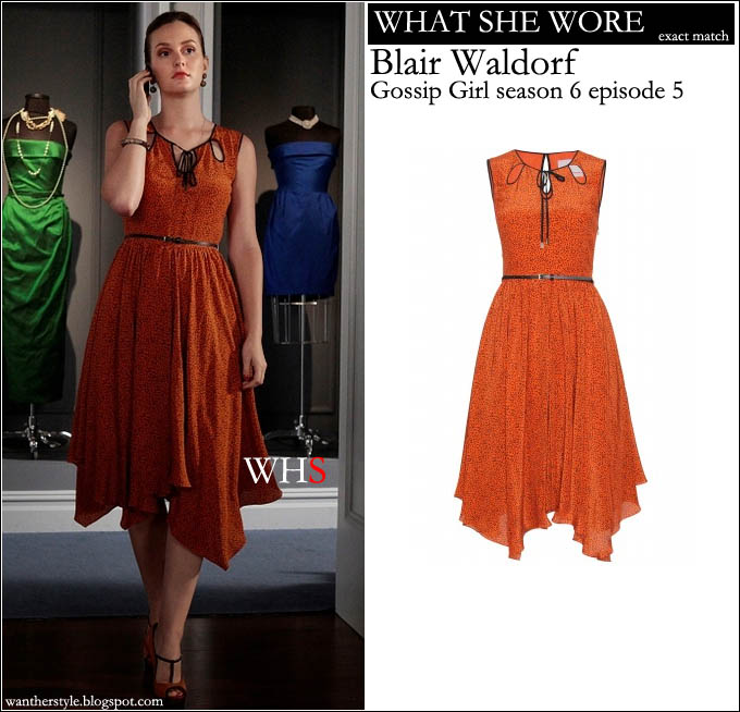 blair waldorf orange dress