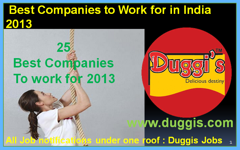Duggis Jobs: Best Companies to Work for in India 2013