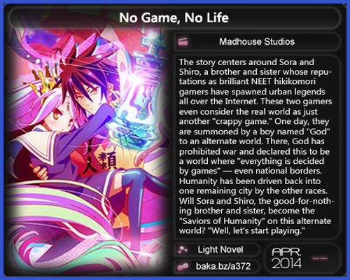 Anime Estrenos Primavera 2014 No+game+no+life