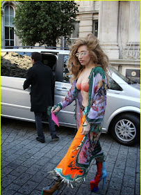Lady Gaga Orange Bra and Panty While Leaving Her Hotel Heading to Jingle Bell Ball in London Lady Gaga Orange Bra and Panty While Leaving Her Hotel Heading to Jingle Bell Ball in London