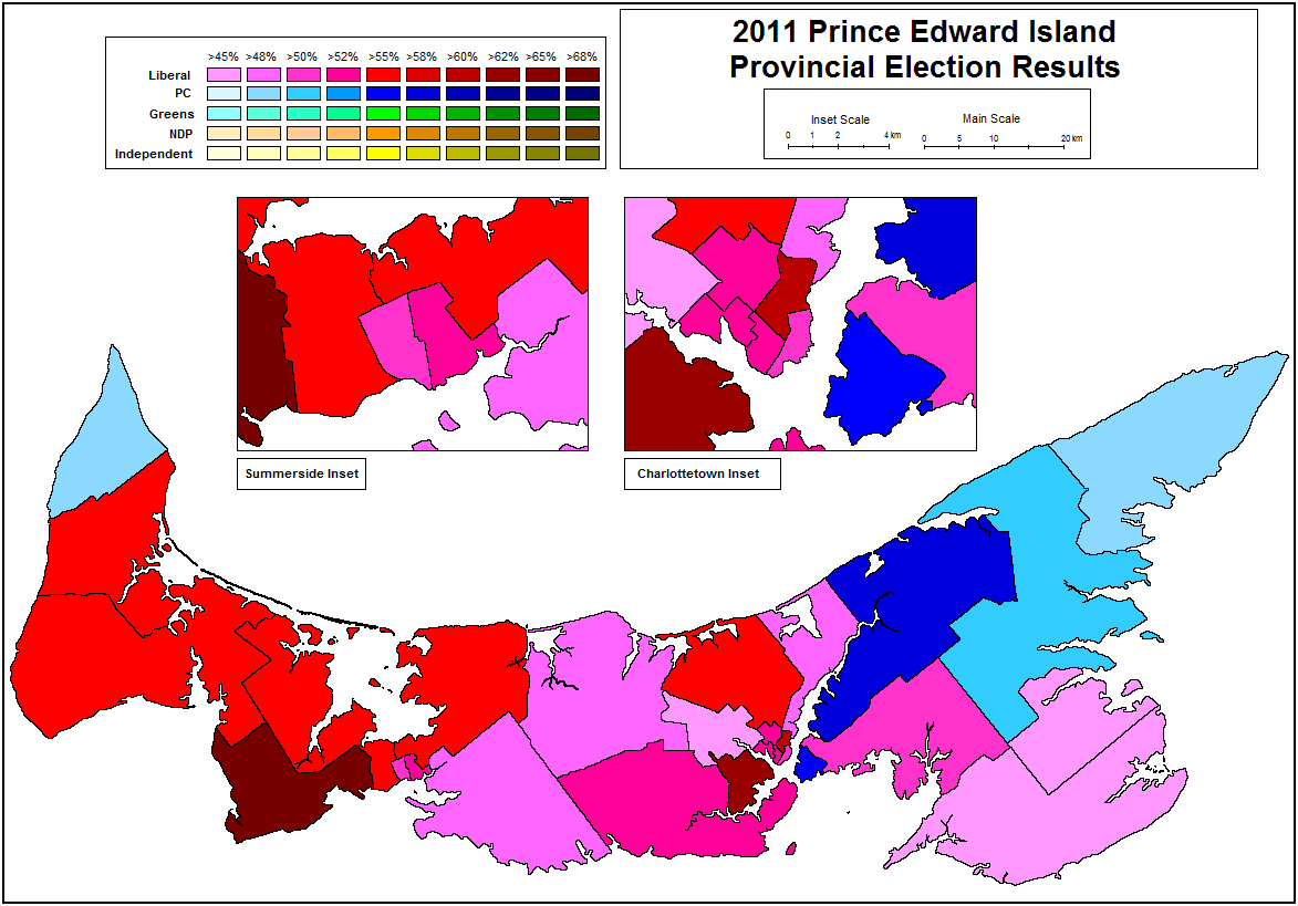 Canadian Election Atlas Prince Edward Island 2011 election results