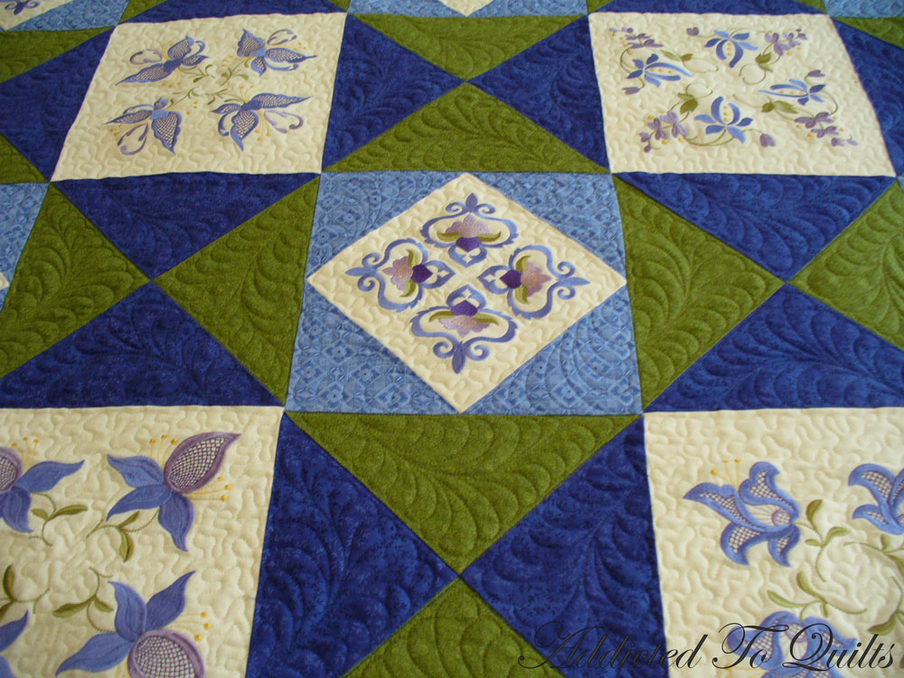 Addicted To Quilts Blue and Green Quilt
