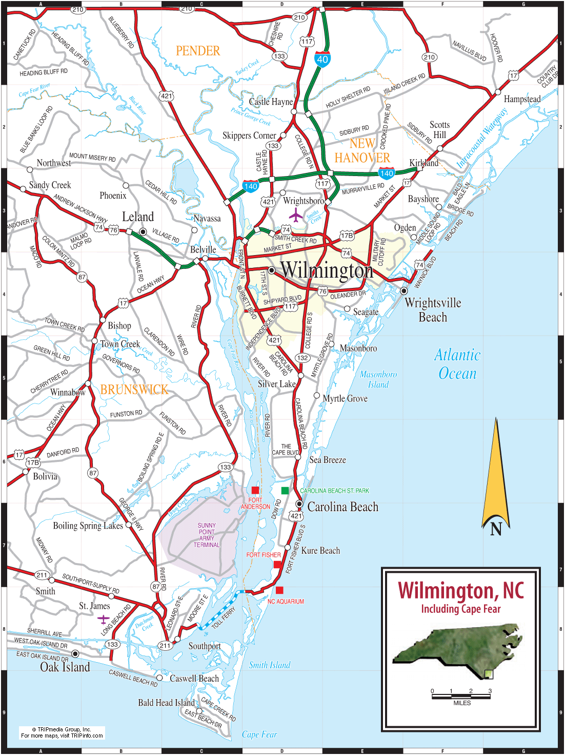 Wilmington NC City Map - Free Printable Maps