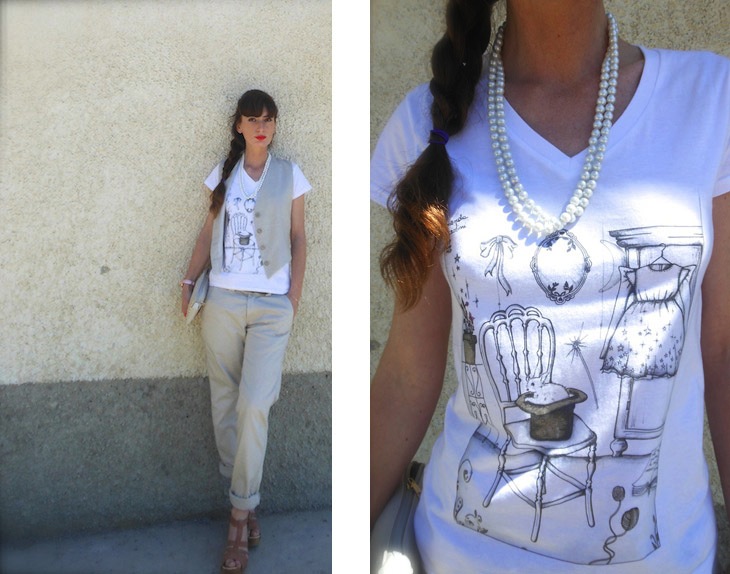 fairytale tshirt fiabe, fashion blogger capsule collection , the fashionamy, amanda marzolini, grumpyninja, idee outfit con t shirt gilet collana e chinos, gioseppe, streetstyle blog parma,