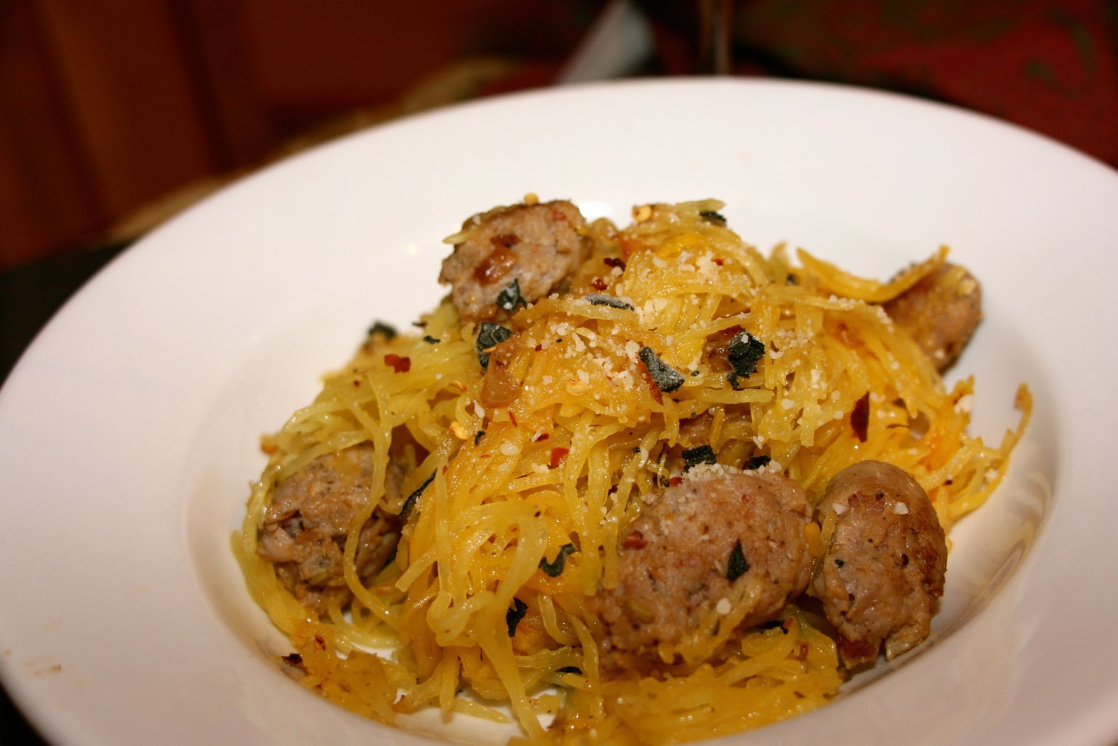 Squash with Sausage Foodie Friday Spaghetti Simple Living and