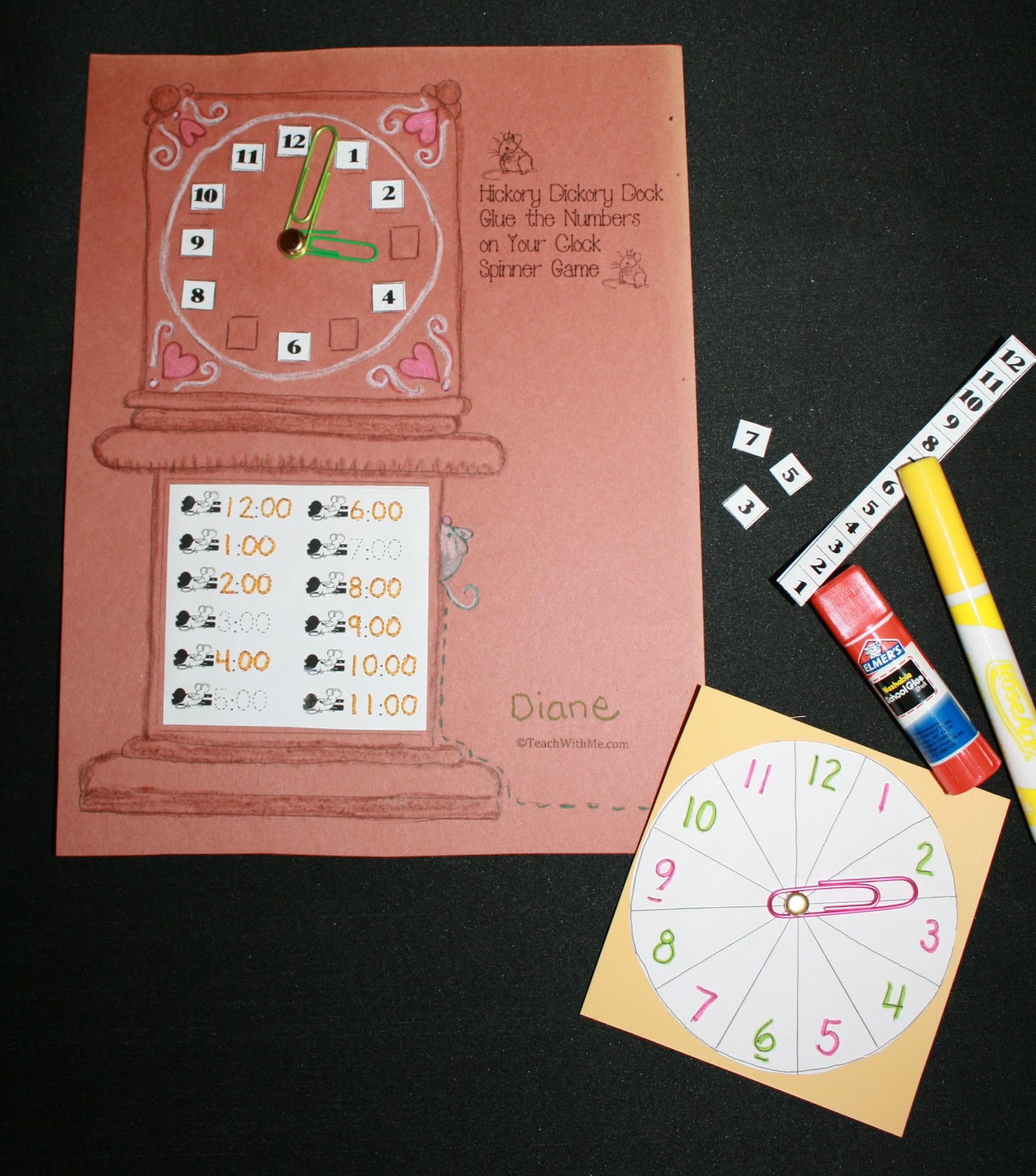 Classroom Freebies Hickory Dickory Clock Packet