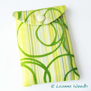 Designer handmade case for amazon kindle, kobo, nook and nexus 7 in lemon yellow and lime green citrus cotton available from Leanne Woods Designs on Etsy