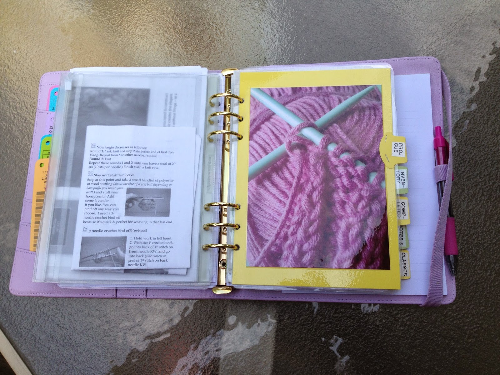 I'm a Filo Freak Knitting Binder Using My A5 Kikki K Lilac Binder