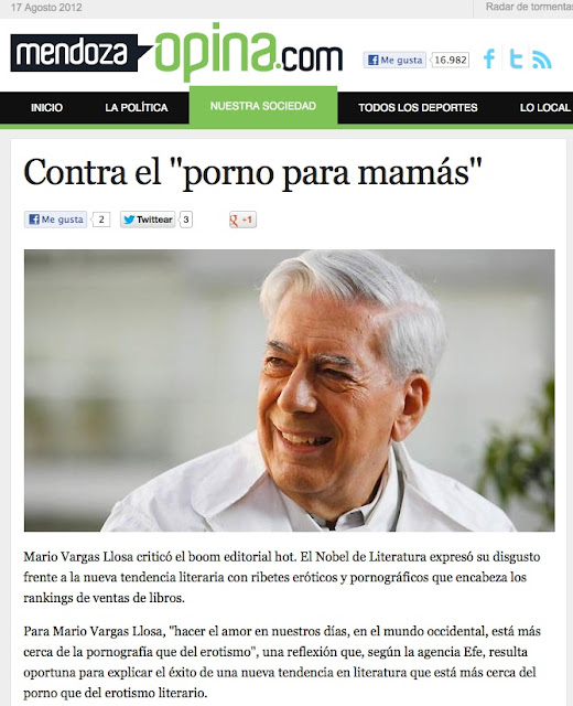 MENDOZA | Mario Vargas Llosa contra las fantasías eróticas ;)) 1 MENDOZA | Mario Vargas Llosa contra las fantasías eróticas ;)) - Roser Amills, escritora mallorquina