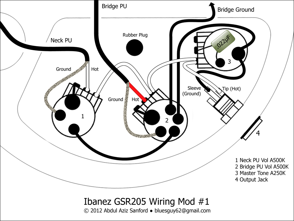 Ibanez Gsr205 Bass  3 Wiring Schemes