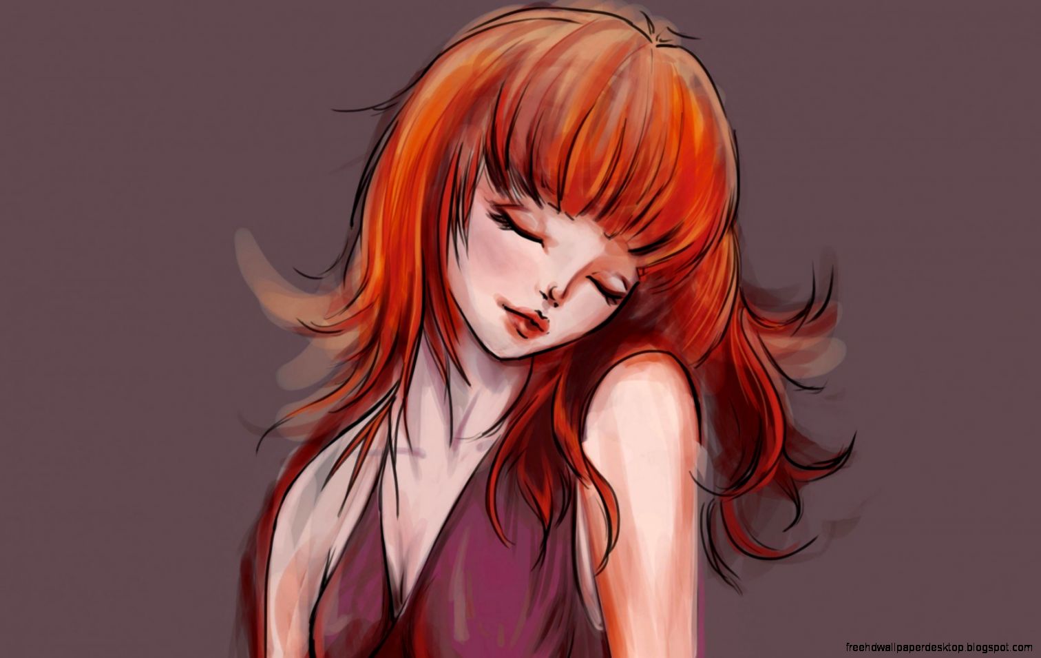 Art Girl Redhead Painting HD Wallpaper FreeWallsUp Art Girl Redhead Painting HD Wallpaper FreeWallsUp