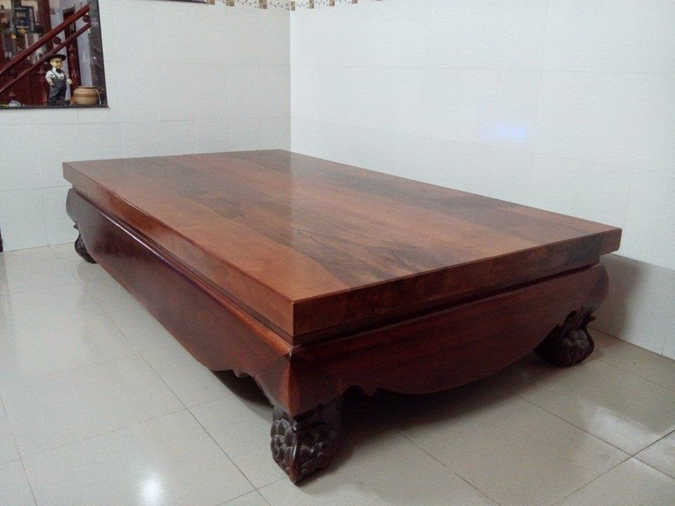 Sập gỗ k''te chân quỳ dạ cá vân đẹp Sập gỗ gõ đỏ