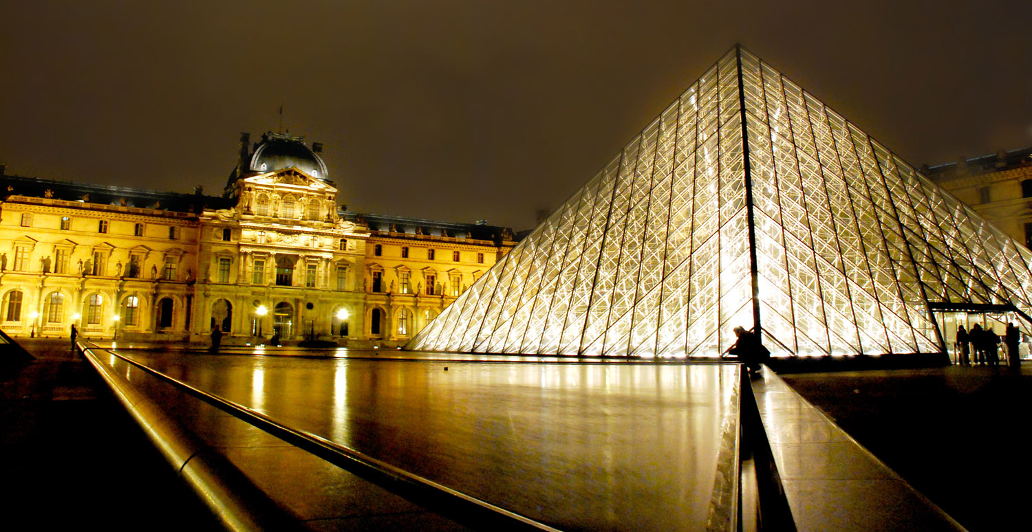 World Beautiful Places Pyramid at Louvre Museum Paris