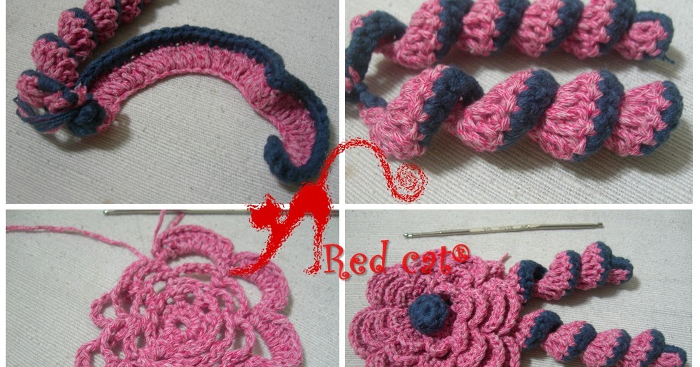 Red Cat Craft CURLY FLOWER CROCHET