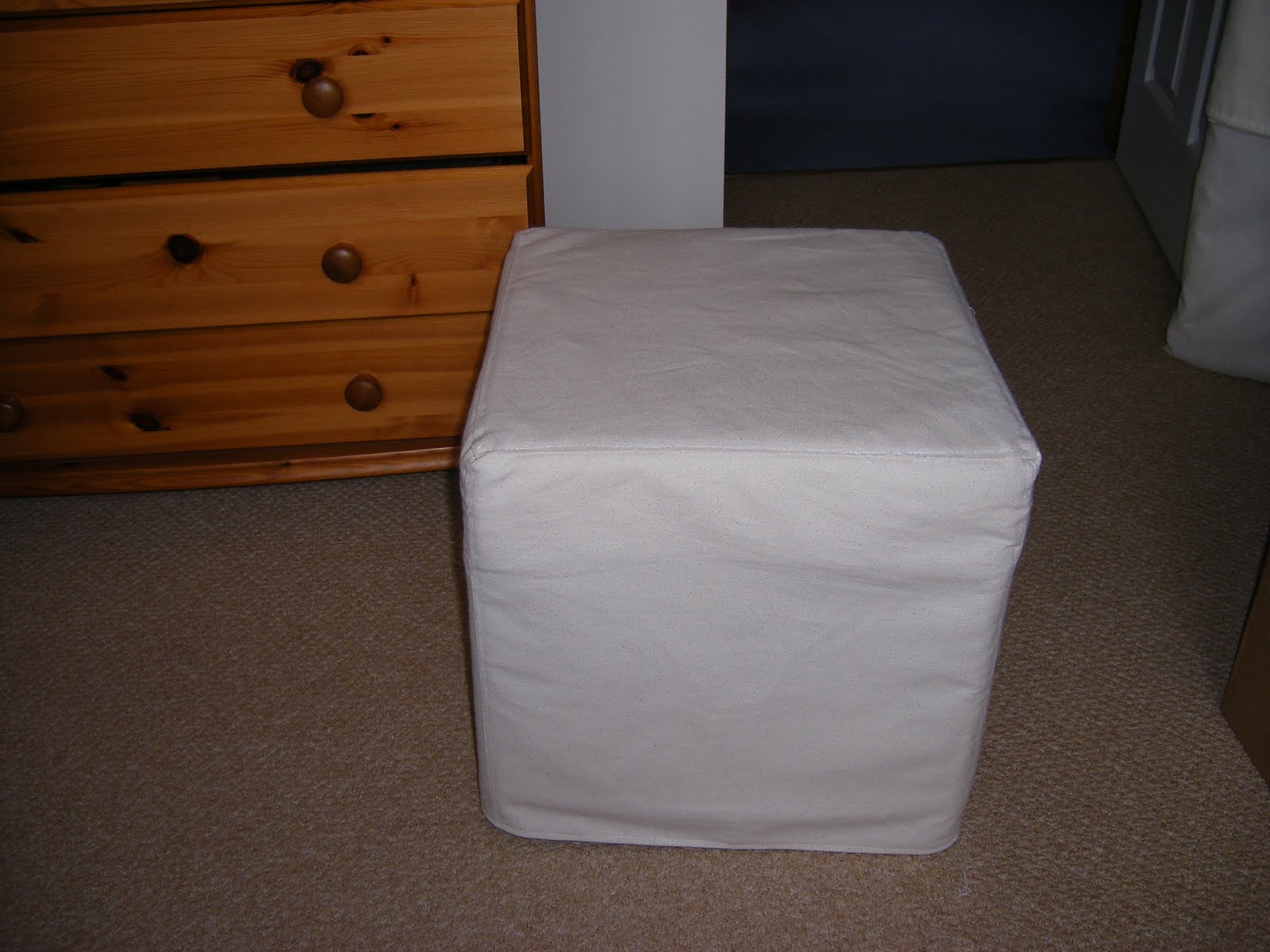 Sew Me Footstool Slipcover and a Wee Tutorial