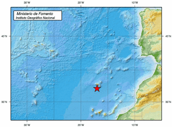 Terremoto Atlántico Madeira Terremoto Atlántico Madeira