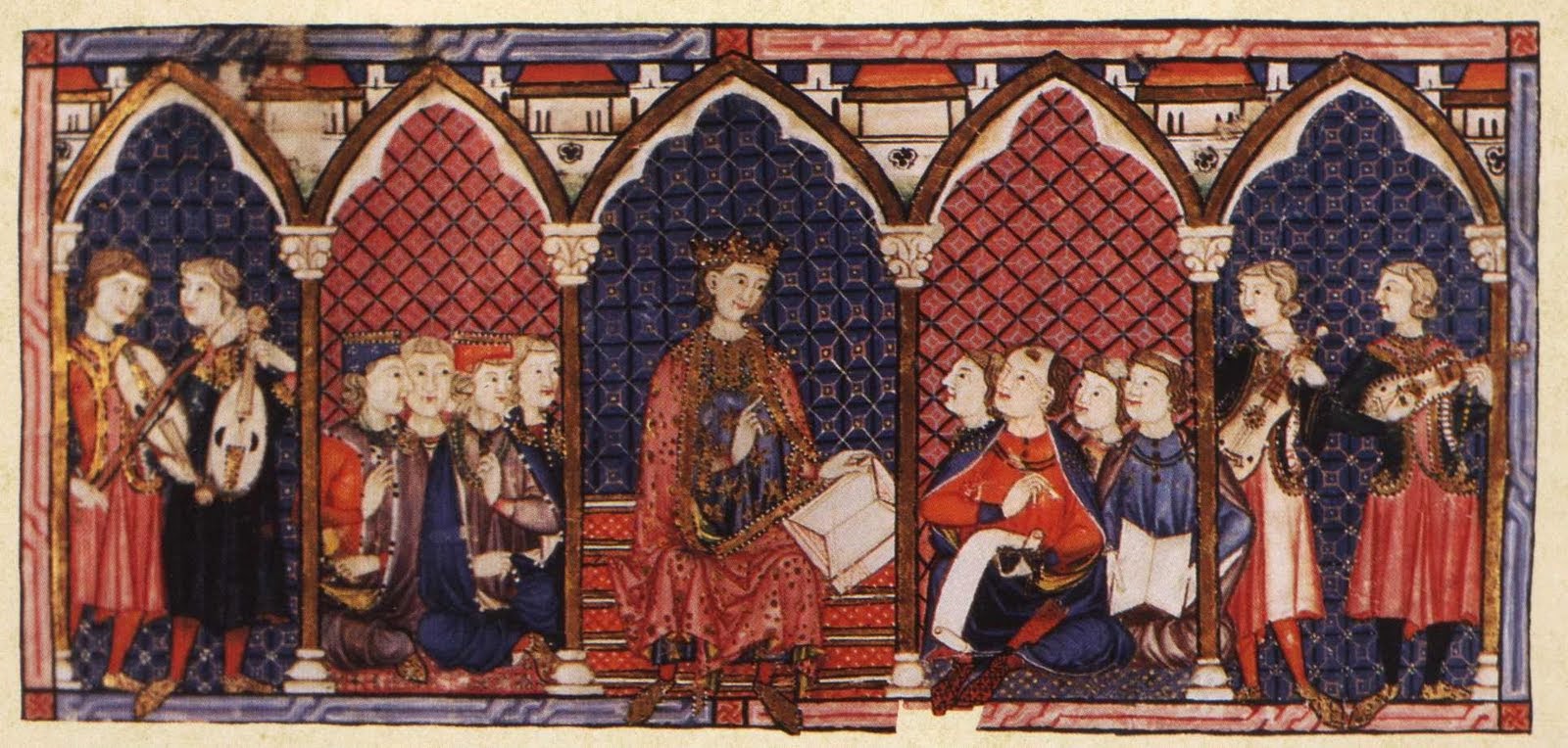 Afonso X, o Sábio, com a sua corte poética-musical