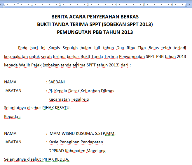 CONTOH BERITA ACARA PENYERAHAN BERKAS BUKTI TANDA TERIMA CONTOH BERITA ACARA PENYERAHAN BERKAS BUKTI TANDA TERIMA