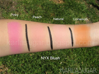 swatches blushes nyx